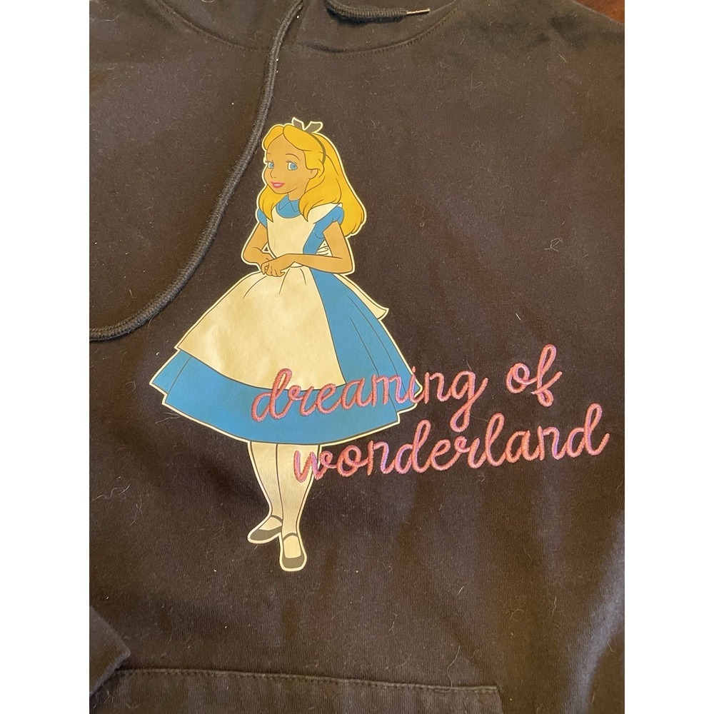 Disney Alice In Wonderland Embroidered Hooded Sweatshirt Small 4-6 - Picture 2 of 3